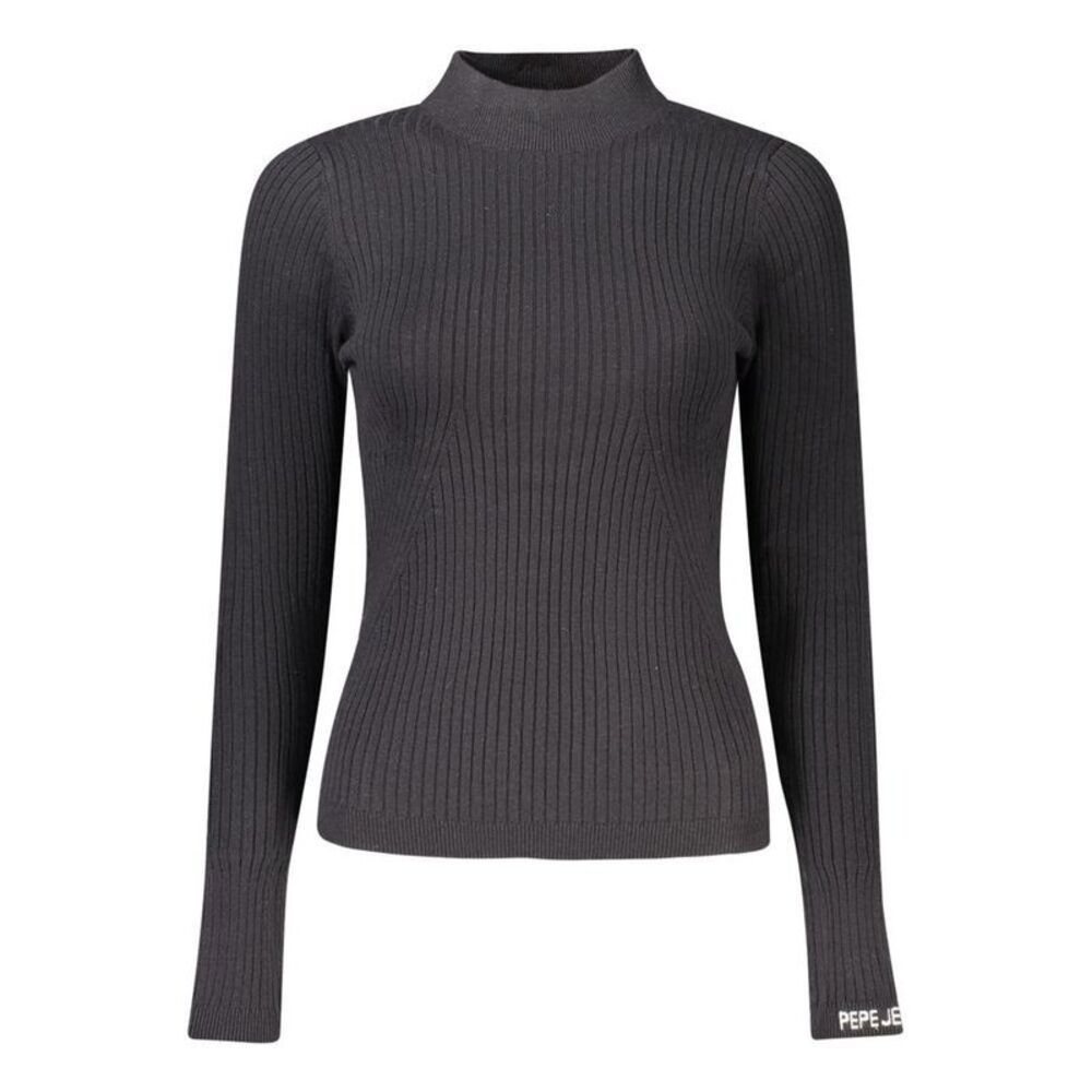 Pepe Jeans Ribbed Knit Turtleneck Sweater Women Black Sweaters